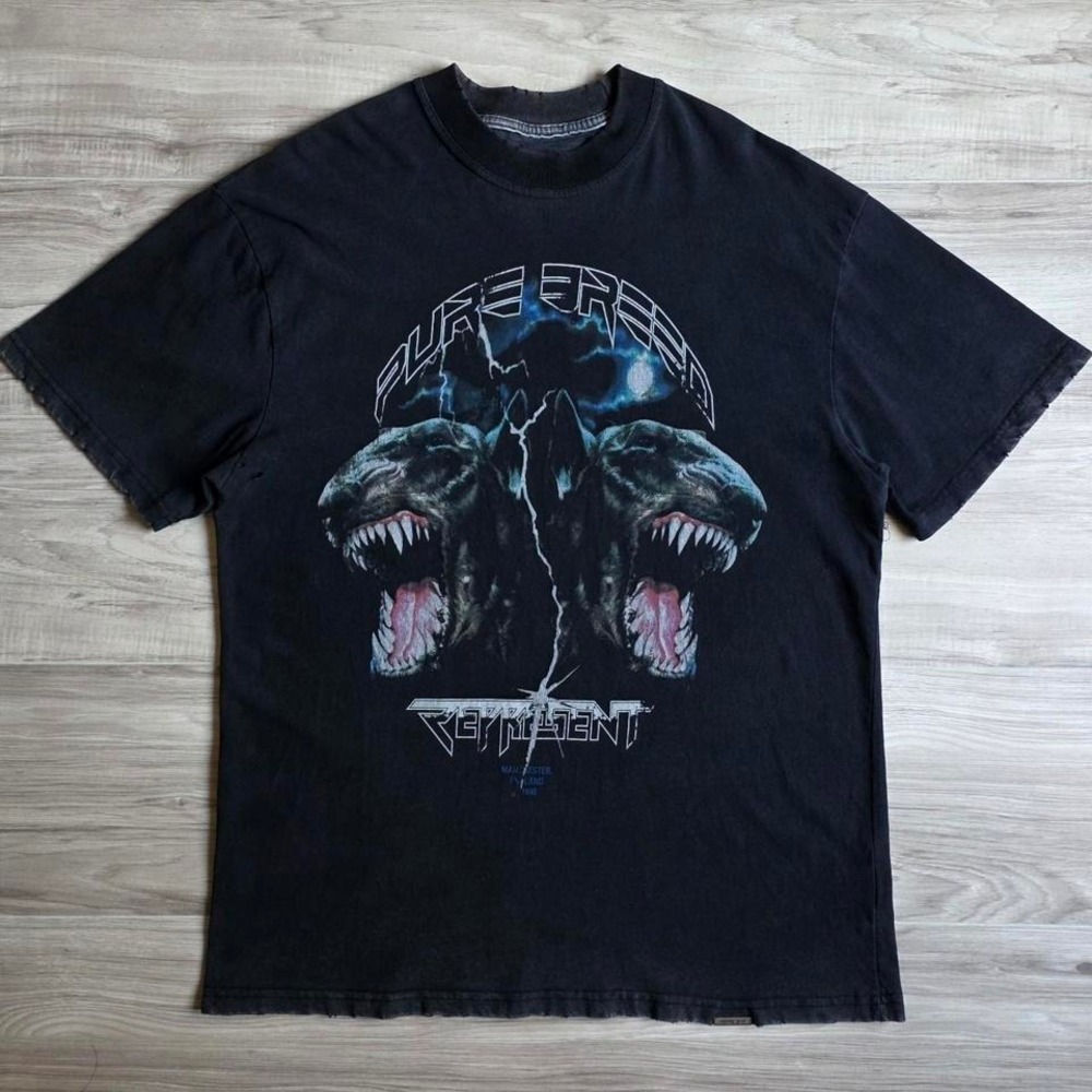 Represent Clo Pure Breed Dog Graphic Distressed Vintage Faded Tee Shirt